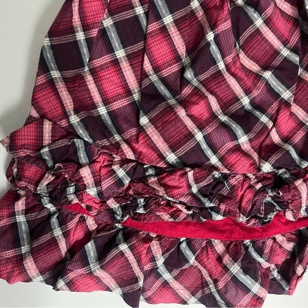 Baby Gap • Burgundy Plaid Ruffle Dress